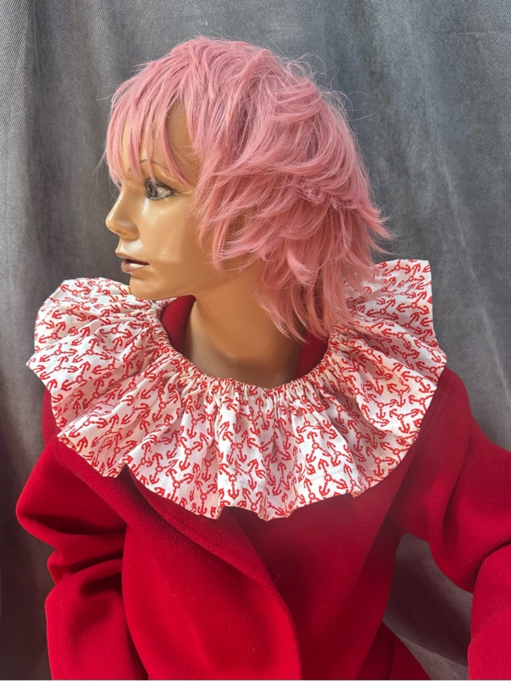 Vintage nautical ruffle statement collar clown ruff